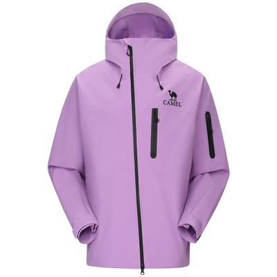 骆驼绝绝紫冲锋衣男女款防风防水单层外套亮色户外旅游徒步登山服