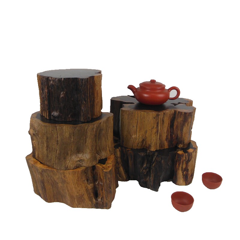黑檀壶承小木墩紫光檀底座托原木