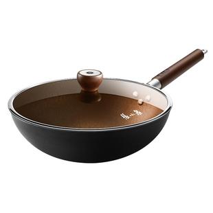 张小泉炒菜锅老式铁锅家用炒锅无涂层精铁锅燃气灶专用官方旗舰店