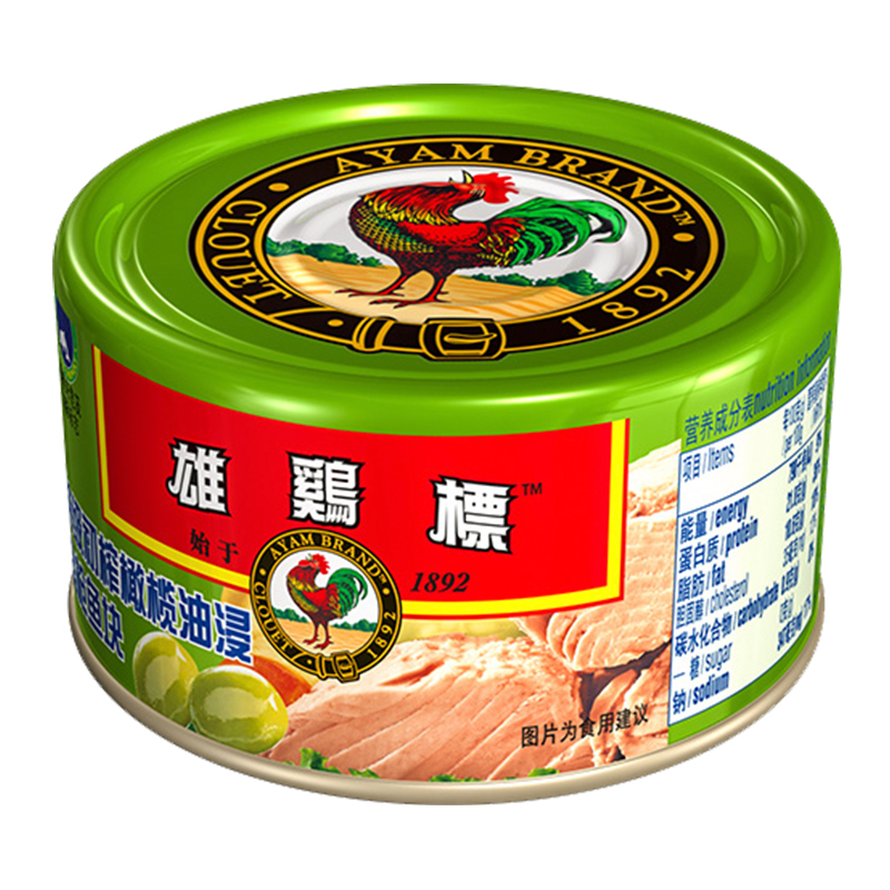 泰国进口雄鸡标特级初榨橄榄油浸金枪鱼罐头吞拿鱼即食 150g*6罐