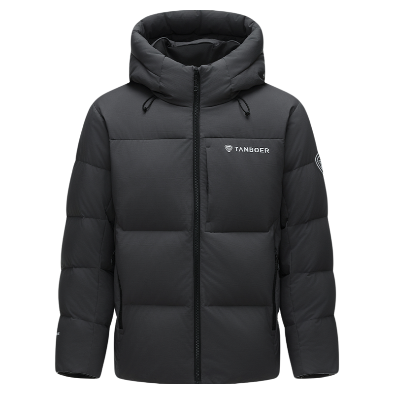坦博尔25冬季新款男士羽绒服短款加厚保暖连帽商务耐脏经典款外套