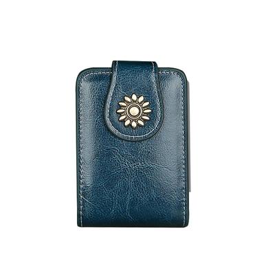 便携口红包迷你小包真皮收纳包夏随身放包包里的牛皮带镜子化妆包