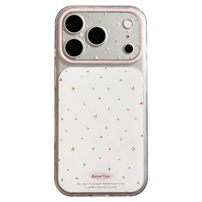 由里公园ins韩系简约满屏鎏金彩色小星星17适用18pro苹果18ProMax手机壳iPhone16全包14新款16Promax保护套女