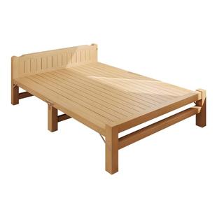 北欧实木床折叠床家用主卧单人床1米2双人床1米5简易加厚出租屋床