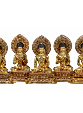 五方佛尼泊尔手工佛像密宗铜摆件