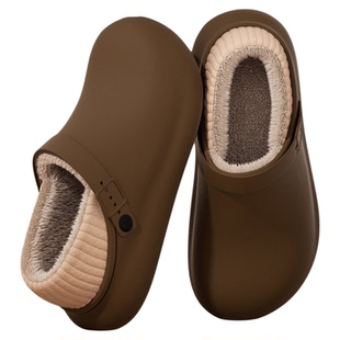 男士棉拖鞋男款2025新款冬季包跟厚底加绒勃肯鞋保暖防水棉鞋外穿
