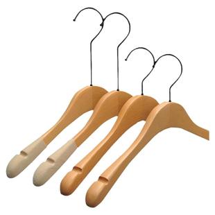 服装店专用男女装上带清漆榉木实木衣架高级商场黑钩原木裤夹套装