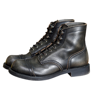 不一样的黑8111伞兵靴男原宿定制牛皮固特异缝制工装马丁靴新品