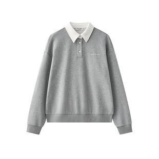 【自营】Marc O'Polo2025秋季新款纯棉撞色POLO领长袖卫衣外套女