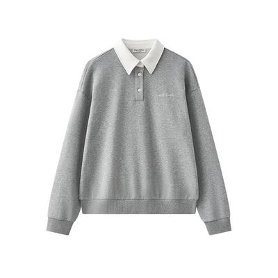 【自营】Marc O'Polo2025秋季新款纯棉撞色POLO领长袖卫衣外套女