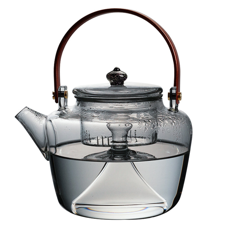 云术日式实木提梁家用茶器蒸茶壶