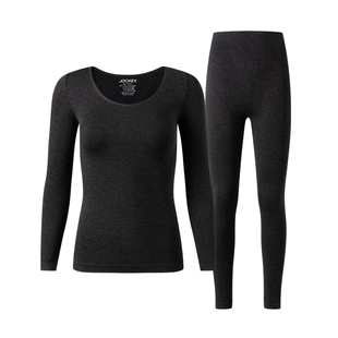 Jockey保暖内衣女美体秋衣秋裤套装女士加厚打底无痕圆领棉毛衫