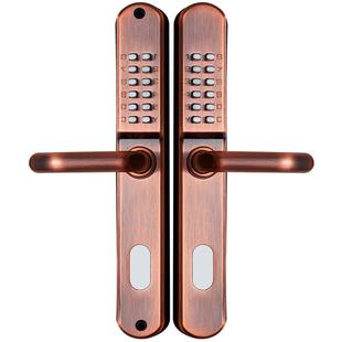 防水机械密码锁门锁户外防冻双面窄边断桥铝庭院花园镂空铁艺门锁