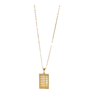 不褪色黄金算盘钛钢项链女锁骨链吊坠2022年新款高级设计感小众掉