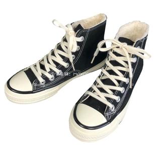 1970s高帮加绒帆布鞋男女同款保暖鞋子女2025秋冬新款加厚棉鞋潮