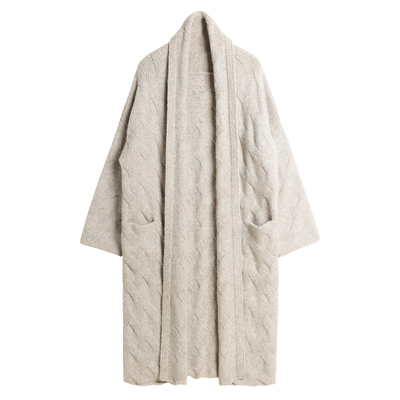 圈圈纱牦牛绒针织长外套