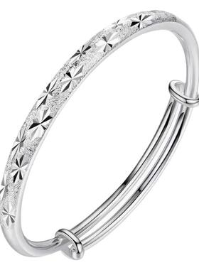 银贝足银S999简约满天星圆肚推拉