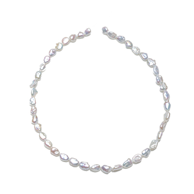 天然淡水珍珠keshi链蓝血冷极光