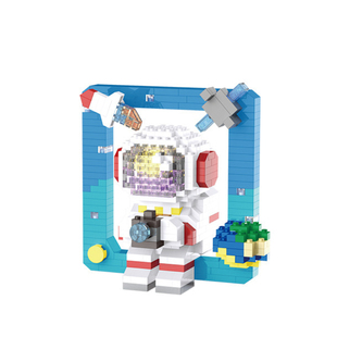 男孩益智动手玩具宇航员太空人3d拼图儿童课外手工礼物小颗粒积木