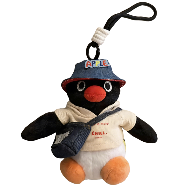 正版pingu企鹅包包挂件挂饰卡通旅行挎包企鹅毛绒玩偶车载钥匙扣