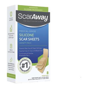 现货/直邮美国scaraway舒可薇疤痕硅酮贴祛疤贴瘢痕疙瘩增生8片装