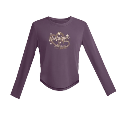 圆领印花长袖T恤女春秋新款宽松显瘦时尚外穿百搭上衣内搭打底衫