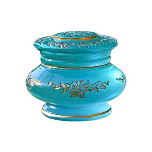 沈阳故宫文创蓝玻璃描金花盖罐冰箱贴磁贴文物国宝纪念品摆件礼物