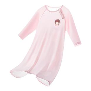 宝宝睡袍儿童莫代尔睡衣男女孩护肚防踢两穿式空调服婴儿连体睡袋