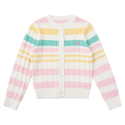 BLUEDOG彩色条纹针织开衫