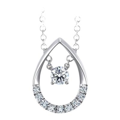 周生生水滴钻石项链18K金套链