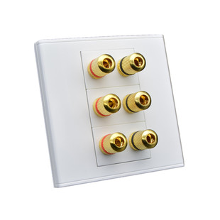 86型弱电雅白墙壁开关插座六头音频音箱5.1环绕音箱组合插座面板