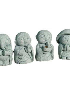 日式小和尚桌面装饰造型鱼缸水族盆景搭配微景观造景茶宠小摆件