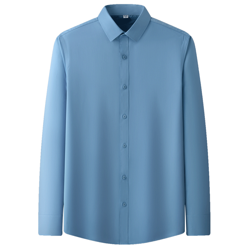 罗蒙衬衫男长袖抗皱竹纤维上班春夏商务正装冰丝高级感白衬衣