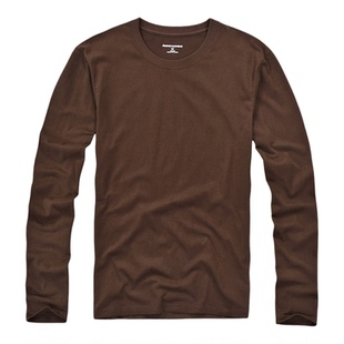 美洲海岸af长袖T恤男纯棉春秋季薄款简约宽松美式圆领纯色打底衫