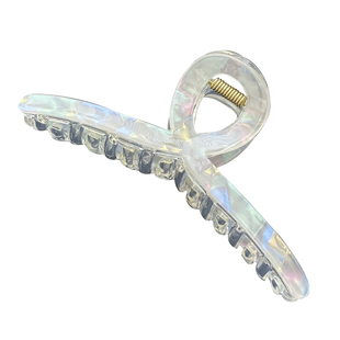 AM1013白贝壳鲨鱼夹发夹头饰高级感人鱼姬交叉抓夹后脑勺盘发抓夹