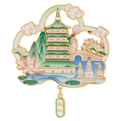 杭州文创金属冰箱贴三潭印月