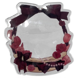 花篮吧唧套pvc谷美75mm吧唧袋展示套58mm吧唧套动漫徽章谷子挂件