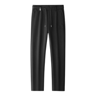 春装宽松版中老年男士裤子抽绳松紧腰运动裤直筒弹力休闲裤男长裤