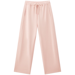 太平鸟茧型弯刀针织休闲裤26春款咖色宽松显瘦香蕉卫裤运动裤女