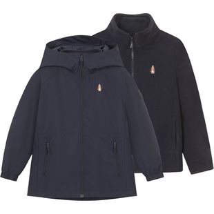 【25冬新品】暇步士童装儿童外套男童三防风衣女童舒适摇粒绒内里