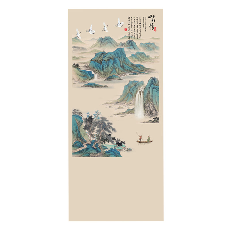 刺绣新中式背景墙布印加绣苏绣