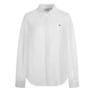 Navigare意大利小帆船26春季慵懒白色方领宽松轻薄长袖衬衫外套女