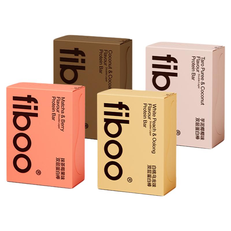 fiboo双层乳清蛋白棒0蔗糖低脂健身营养代餐抗饿能量棒饱腹食品