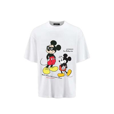 GENTNOBKIN短袖T恤帅气米奇卡通人物宽松美式休闲Vintage夏季上衣