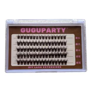 GUGUPARTY 焦糖可可特调法式黑棕自然温柔混血毛绒感5D宽梗假睫毛