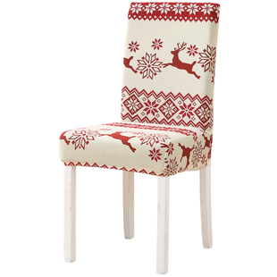 2025四季通用弹力万能餐桌椅子套罩保护卡通麋鹿坐垫靠背木板凳座