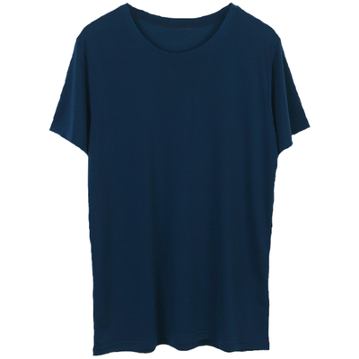 圆领短袖宽松薄中长款纯棉女大码