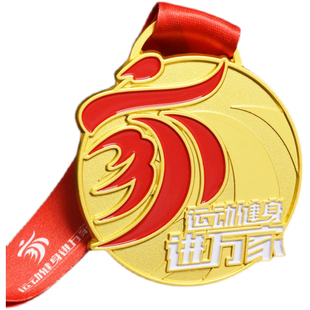 创意奖牌定制定做马拉松运动会跑步比赛奖章金属徽章儿童挂牌金牌