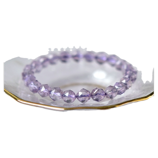 紫水晶手链女东海水晶玛瑙玉髓翡翠宝玉石钻切黄晶散珠子紫晶手串