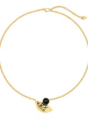 【兰扇松竹】高级复古扇形项链